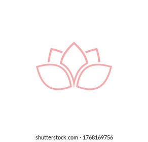 Lotus Flower Logo abstract Beauty Spa salon Cosmetics brand Linear style. Looped Leaves Logotype design vector Luxury Fashion template.
