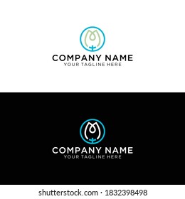 Lotus Flower Logo abstract Beauty Spa salon Cosmetics brand Linear style. Looped Leaves Logotype design vector Luxury Fashion template.