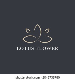 Lotus Flower Logo abstract Beauty Spa salon Cosmetics brand Linear. Looped Leaf Logotype vector design Luxury Fashion Template.