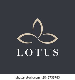 Lotus Flower Logo abstract Beauty Spa salon Cosmetics brand Linear. Looped Leaf Logotype vector design Luxury Fashion Template.