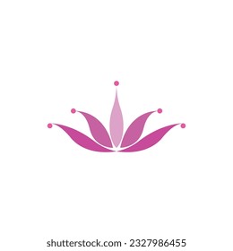 Lotus Flower Logo abstract Beauty Spa salon Cosmetics brand Linear style. Looped Leaves Logotype design vector Luxury Fashion template.