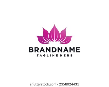 Lotus Flower Logo abstract Beauty Spa salon Cosmetics brand Linear style.