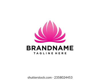 Lotus Flower Logo abstract Beauty Spa salon Cosmetics brand Linear style.