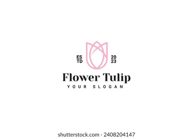 Lotus Flower Logo Abstract Beauty Spa Salon Cosmetics Brand Linear Style. Looped Leaves Logotype Design Vector Luxury Fashion Template.