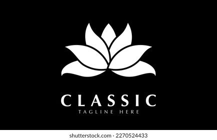plantilla de vector monograma abstracto del logotipo de Lotus Flower