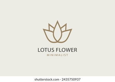  Lotus flower logo beauty care icon brand concept. Nature symbol vector art.