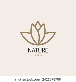  Lotus flower logo beauty vector illustration. - Nature symbol design template.
