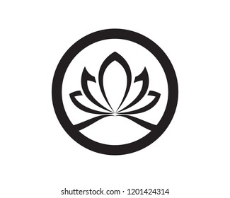 Lotus flower logo black color 