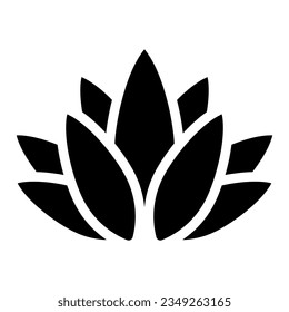 Logo de la flor de Lotus. Icono de silueta negra de Lotus. Ilustración vectorial aislada en fondo blanco.