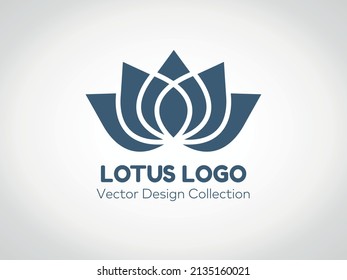 Lotus Flower Logo Blue Color Ready Stock Vector (royalty Free 