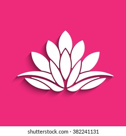 Lotus flower logo. Concept of spirituality, peace, relax. Vector graphic design
