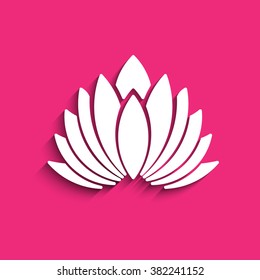 Lotus flower logo. Concept of spirituality, peace, relax. Vector graphic design