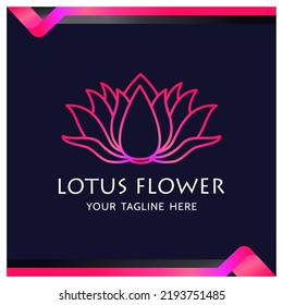 lotus flower logo dark pink Lotus Logo Design. symbol vektor Logo beauty  nature Spa cosmetic woman with consept Template 