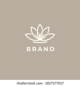 Lotus flower logo design. Abstract emblem, logotype concept.