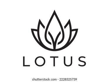 lotus flower logo design, creative leaf beauty spa salon symbol icon vector.