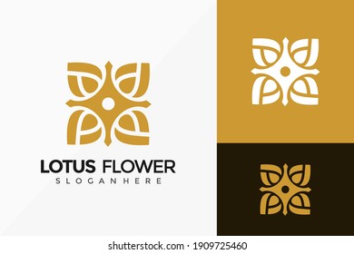 Lotus Flower Logo Design, Elegant Modern Logos Designs Vector Illustration Template
