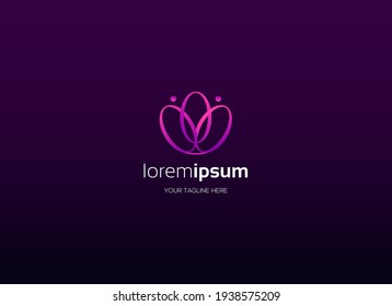elemento de diseño del logotipo de Lotus Flower
