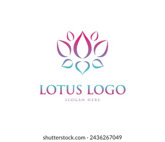Lotus flower logo design inspiration modern vector template.