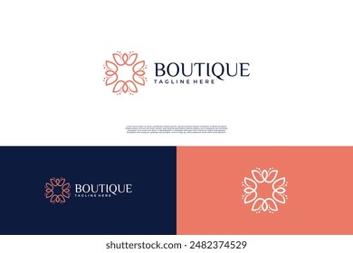 Lotus flower logo design for salon and spa