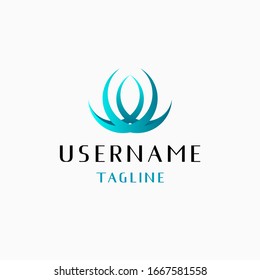 lotus flower logo design template . spa logo design . wellness icon template . refreshing . yoga logo