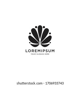 Lotus flower logo design template with background white