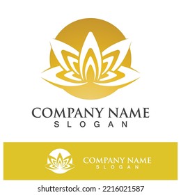 plantilla de diseño de logotipo de flor loto ilustración vectorial
