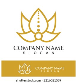 plantilla de diseño de logotipo de flor loto ilustración vectorial