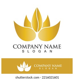 lotus flower logo design template vector illustration