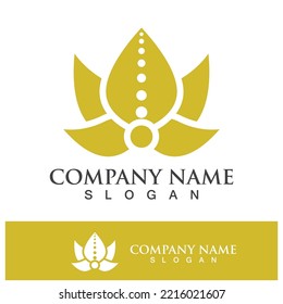 lotus flower logo design template vector illustration