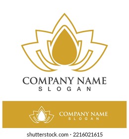 lotus flower logo design template vector illustration