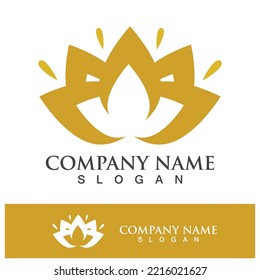 lotus flower logo design template vector illustration