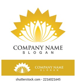 plantilla de diseño de logotipo de flor loto ilustración vectorial