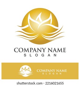 plantilla de diseño de logotipo de flor loto ilustración vectorial