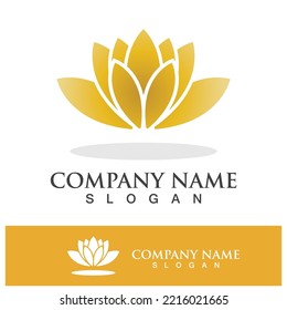 plantilla de diseño de logotipo de flor loto ilustración vectorial