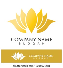 lotus flower logo design template vector illustration