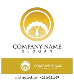 plantilla de diseño de logotipo de flor loto ilustración vectorial