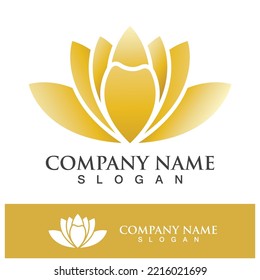 lotus flower logo design template vector illustration