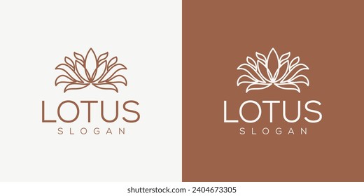 Lotus flower logo design template abstract beauty spa salon cosmetics brand style luxury fashion