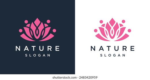 lotus flower logo design template.	
