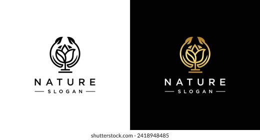 lotus flower logo design templete .