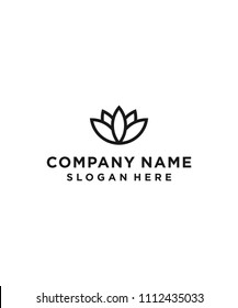 lotus flower logo design vector illustration template