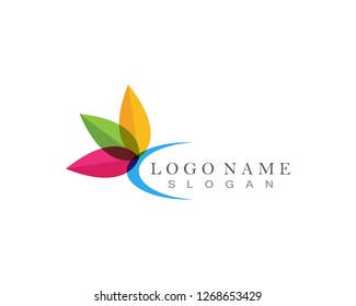 Icono vector de diseño de logotipo de flores de Lotus