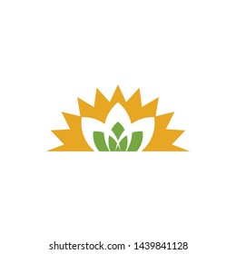 Lotus flower logo design vector template