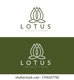 Plantilla de vectores de diseño de logotipos de flores de Lotus