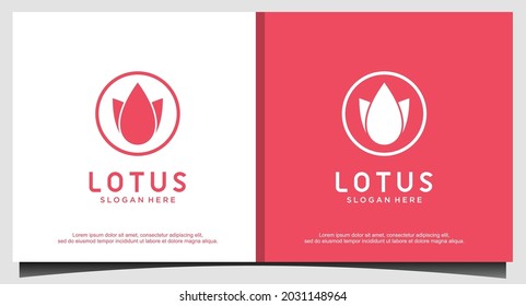 lotus flower logo design vector