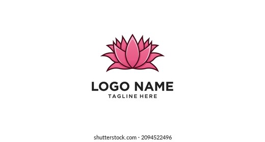 lotus flower logo design vector