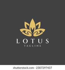 Lotus Flower logo design vector illustration