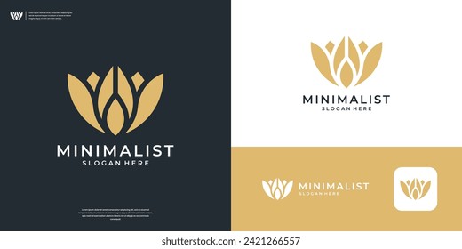 Lotus flower logo design vector illustration