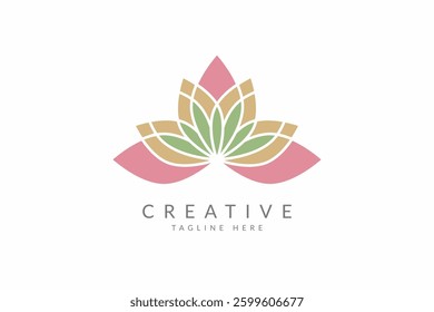 Lotus flower logo design vector template.