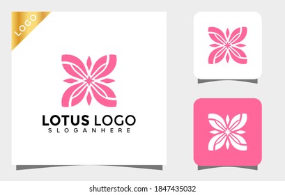 Lotus Flower logo designs vector Illustration
